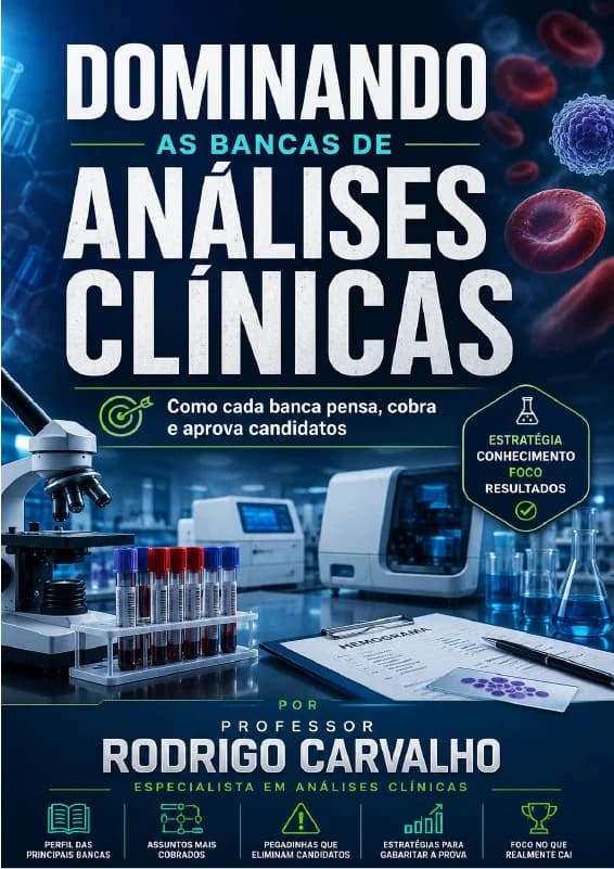 Capa do e-book Dominando as Bancas de Análises Clínicas